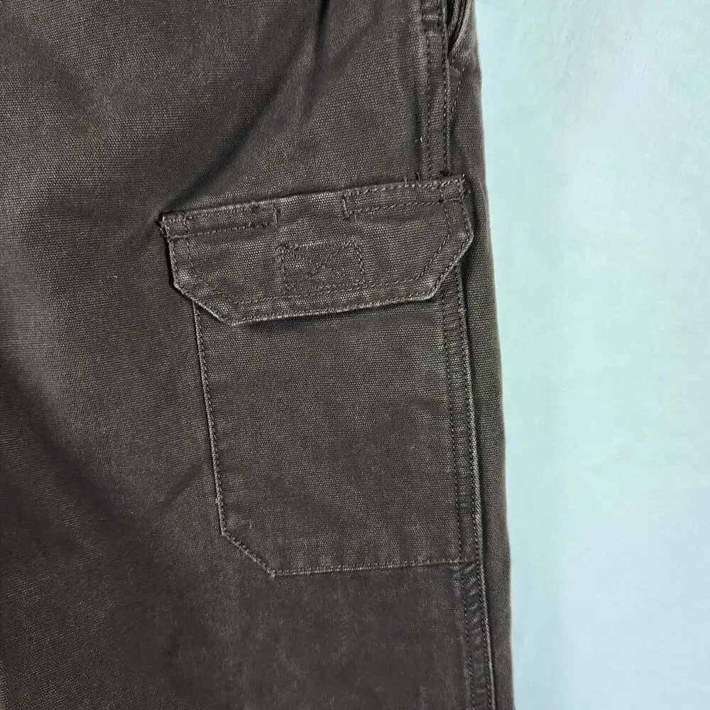 Izod Rock Washed Brown Denim Jeans‎ Size 36x30 Surplus Cotton Relaxed